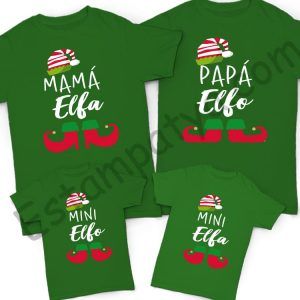 CAMISETAS NAVIDAD FAMILIA ELFOS Camisetas Navidad Familia Elfos Verde 6