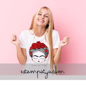 CAMISETAS MAMÁ E HIJA FRIDA Camiseta Frida Viva La Vida Chica Rubia 5