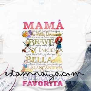 CAMISETA MAMÁ NO ERES UNA PRINCESA Camiseta Mama Princesas Blanca 5