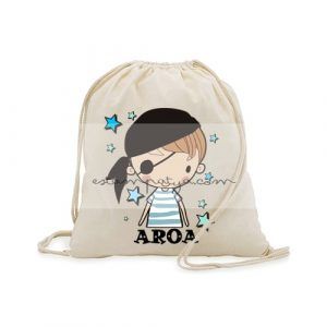 MOCHILA DE ALGODÓN PARA INVITADOS DISEÑO PIRATA Mochila De Algodon Para Invitados Diseno Pirata Nino Personalizada 5