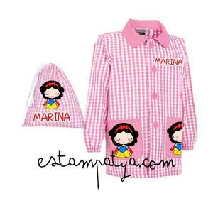 PACK BATA Y BOLSITA MERIENDA DISEÑO PRINCESAS Pack Bata Bolsita Cole Blancanieves 5