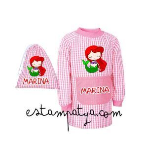 PACK BABI Y BOLSITA PERSONALIZADA PRINCESAS Pack Babi Y Bolsita Cole Personalizada Ariel 5