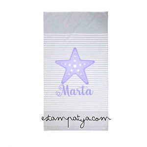TOALLA PERSONALIZADA CON NOMBRE Y ESTRELLA COLORES Toalla Con Nombre Y Estrella Lila 5