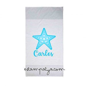 TOALLA PERSONALIZADA CON NOMBRE Y ESTRELLA COLORES Toalla Personalizada Con Nombre Y Estrella Azul 5