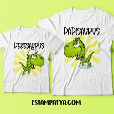 CAMISETAS-PAPISAURUS-Y-PEKESAURUS-E1522107032740-6.JPG Pack Camisetas Papá Papisaurus Y Pekesaurus