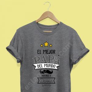 CAMISETA EL MEJOR PAPÁ DEL MUNDO PERTENECE A El Mejor Papa Del Mundo Pertenece A Color Gris 5