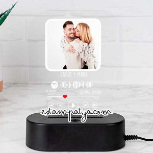 "LÁMPARA PERSONALIZADA CON FOTO Y CANCIÓN SPOTIFY" Lampara Led Cancion Spotify Apagada 5