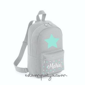 MOCHILA ESTRELLAS PERSONALIZADA Mochila Personalizada Estrellas Gris 5