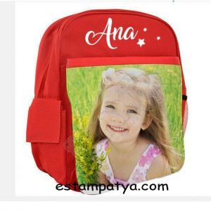 MOCHILA PERSONALIZADA CON FOTO Y NOMBRE Mochila Roja Con Foto 6