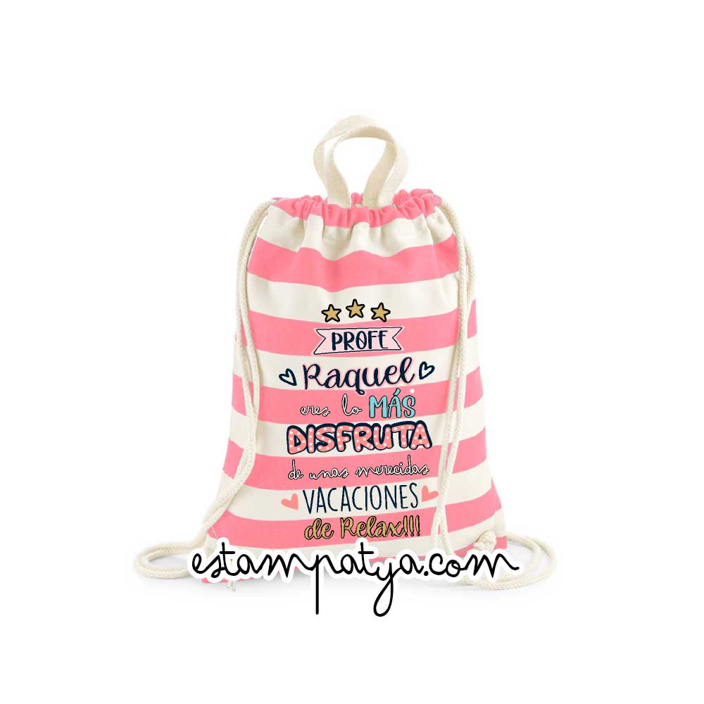 MOCHILA-ROSA-VACACIONES-DE-RELAX-5.JPG Mochila Rosa Vacaciones De Relax 5
