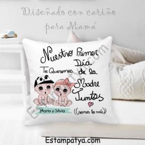 COJÍN NUESTRO PRIMER DÍA DE LA MADRE Nino Y Nina Cojin 2 E1553799373384 6
