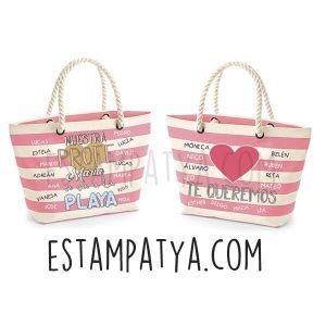 BOLSA NUESTRA PROFE SE VA A LA PLAYA Nuestra Profe Se Va A La Playa Tono Rosa 5