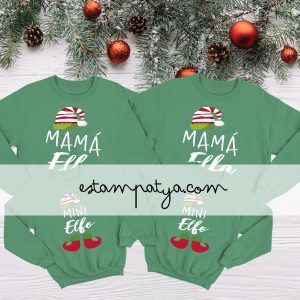 SUDADERA NAVIDAD FAMILIA ELFO Sudaderas Verdes Navidad Elfo 5