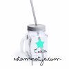 VASO DE CRISTAL CON PAJITA PERSONALIZADO PARA EVENTOS Jarra De Cristal Personalizada Para Invitados