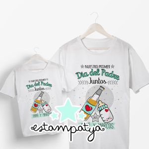 Camisetas primer día del padre botella y biberon