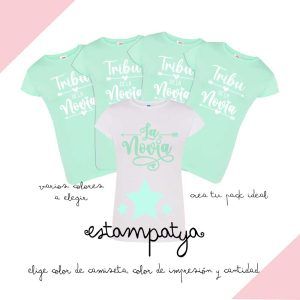 CAMISETA DESPEDIDA DE SOLTERA "LA TRIBU DE LA NOVIA" Camisetas La Tribu De La Novia Mint