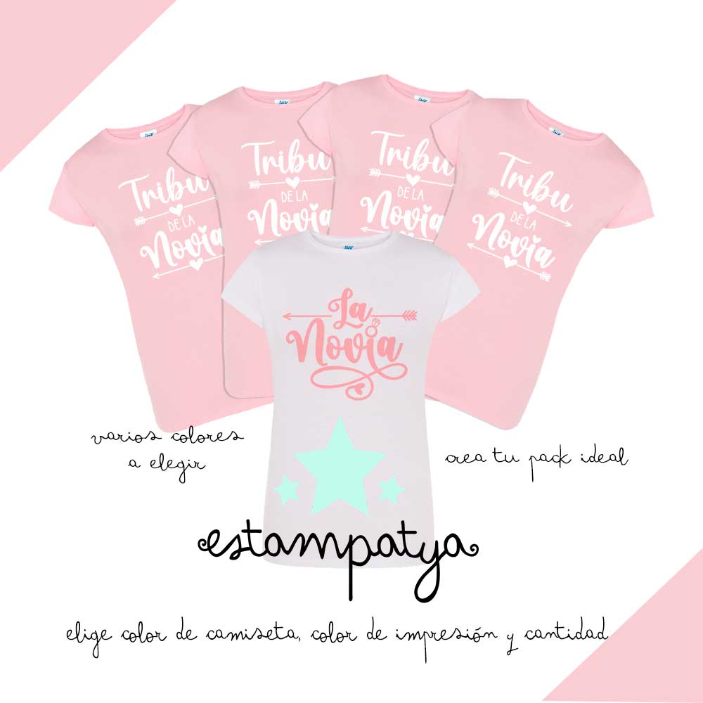 CAMISETAS-LA-TRIBU-DE-LA-NOVIA Camisetas Despedida De Soltera La Tribu De La Novia