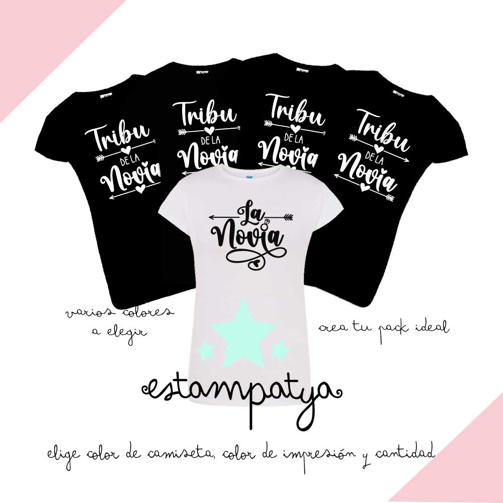 CAMISETAS-TRIBU-DE-LA-NOVIA--NEGRAS Camisetas La Tribu De La Novia Negras