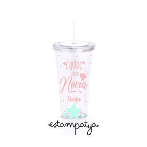 VASO DESPEDIDA DE SOLTERA PERSONALIZADO Vaso Equipo De La Novia Personalizado