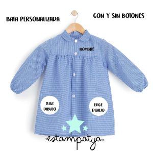 Bata personalizada colegio azul